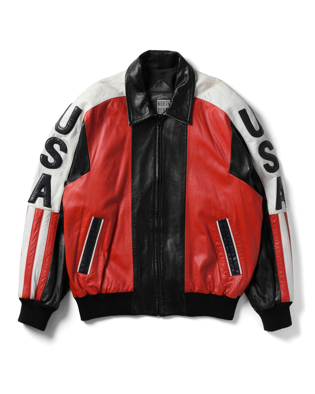 1991 Michael Hoban North Beach “USA” Leather Jacket