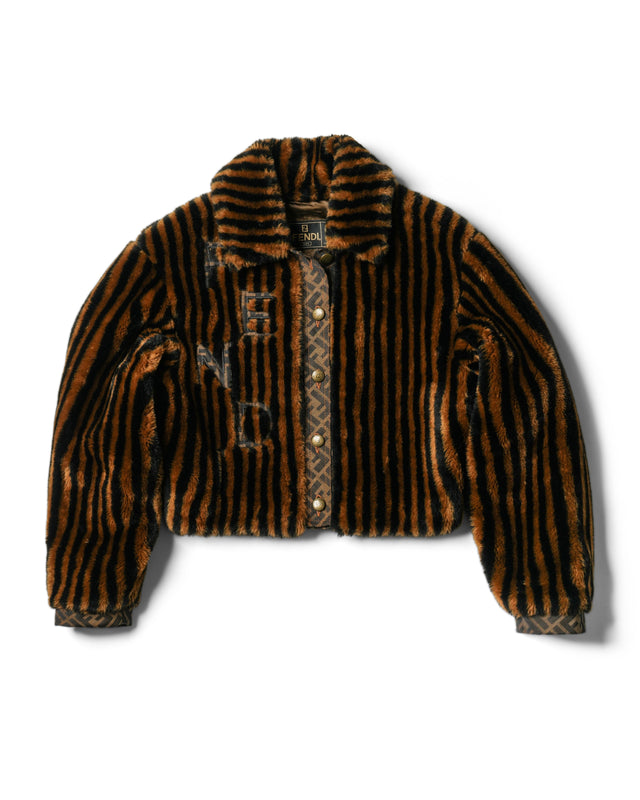 1995 Fendi “Zucca” Cropped Fur Coat