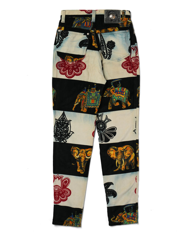 1995 Versace Jeans Couture “Elephant” Print Pants