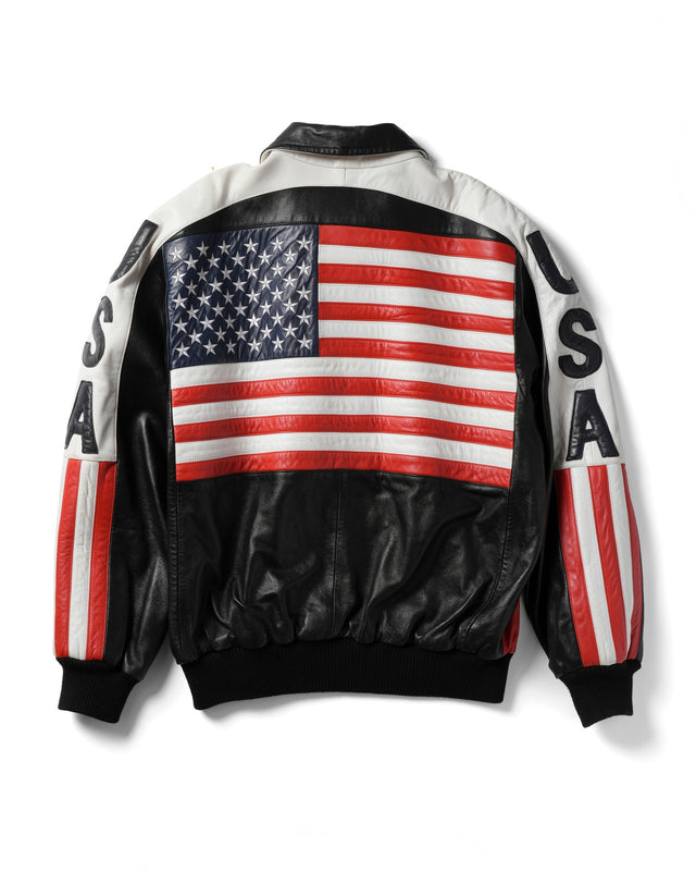 1991 Michael Hoban North Beach “USA” Leather Jacket